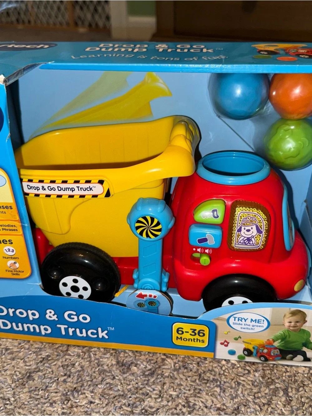 VTECH Drop & Go Dump Truck - Bright Red and Yellow Toddler Toy *Brand New*